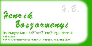 henrik boszormenyi business card